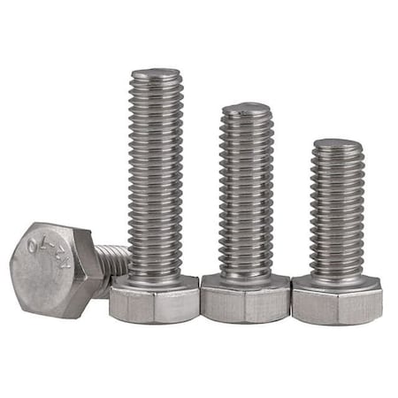 M5-0.8 Hex Head Cap Screw, Plain 18-8 Stainless Steel, 50 Mm L, 100 PK